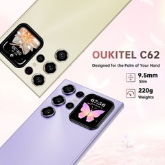 OUKITEL C62 Cell Smartphone Android 15 16GB+128GB 6.88″+1.81-inch T-Mobile