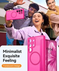 Translucent Matte Hot Pink Case for Samsung Galaxy S25 Ultra (2025) – Protective