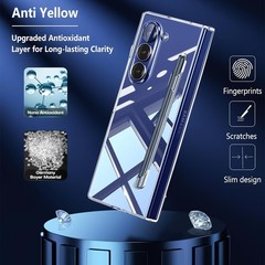 QiiStar Clear Case for Samsung Galaxy Z Fold 7, Shockproof with S-Pen Holder Slo