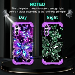 Galaxy A16 5G Case, Glow in The Dark Three Layer Heavy Duty Shockproof Protectio