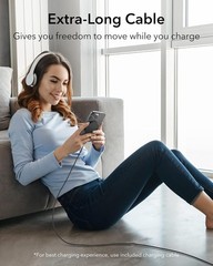 Wireless Fast Charger Pad for iPhone 16/15/14/13/12, 5Ft Cable