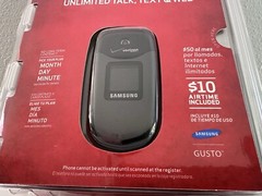 Verizon Samsung Gusto Cell Flip Phone Unlimited Prepaid No Contract Open Box 3G