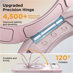 Stand Case for iPhone Air Case 6.5 inch 2025, 360° Rotatable Ring Kickstand Pink
