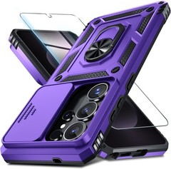 Heavy Duty Purple Case for Samsung Galaxy S26 Ultra with Camera Cover