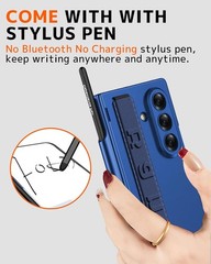 Galaxy Z Fold 7 Phone Case Wristband with Stylus Slot & S Pen, Blue Shadow