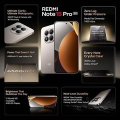 Xiaomi Redmi Note 15 Pro 5G Factory Unlocked | 6580mAh Battery |8GB RAM 128GB