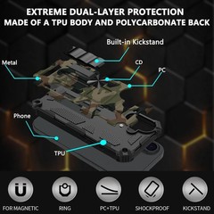 Camouflage Case for Samsung Galaxy S26 Ultra, Military Grade Shockproof Cover