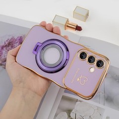 Purple Galaxy S25 FE Case with Kickstand, Protective Cover for S25 FE 5G 2025 Wo
