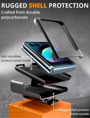 Designed for Motorola Razr+ (2023) Case with Belt Clip Holster – Black Dots