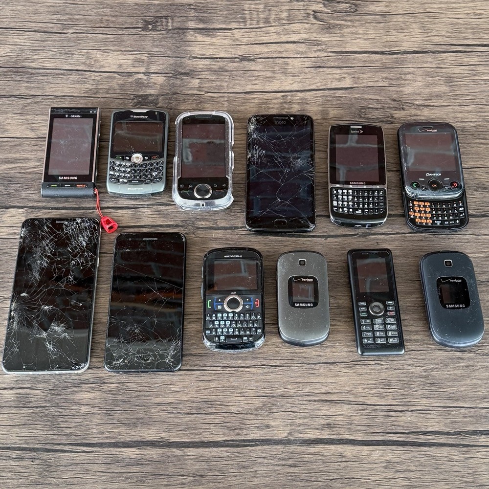 Lot of 12 Assorted Cell Phones Untested For Parts Repair Samsung LG Flip