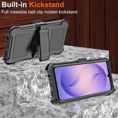 Samsung Galaxy S26 Ultra Case with Belt Clip Holster & Kickstand, Heavy Duty Rug