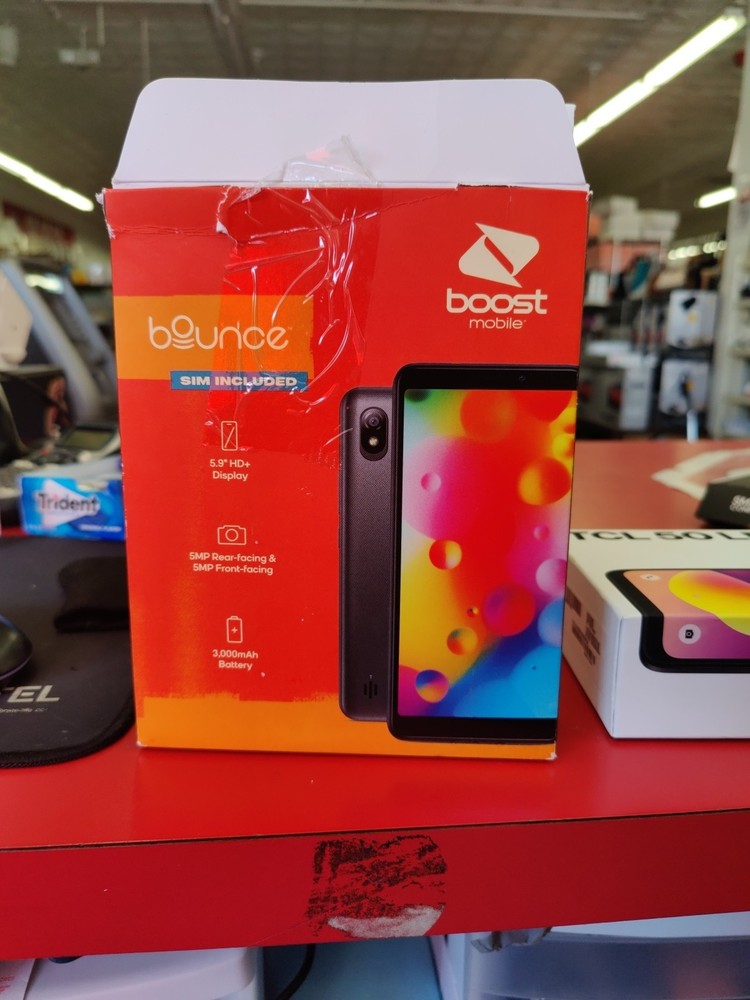 Boost Mobile Bounce 4G, 32GB, 6″ HD+ Display Black Smartphone (for Boost Only)