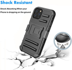 iPhone 12 Pro Max Case, 6.7 Inch Armor Defender Locking Swivel Holster Belt Clip