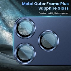 Metal Tempered Glass Rear Camera Lens Protector for iPhone 17 Pro – Deep Blue