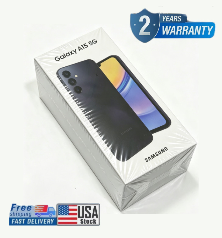 Brand New Sealed Samsung Galaxy A15 5G 128GB Factory Unlocked 6.5” – Blue Black