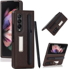 for Galaxy Z Fold 3 Case Magnetic Kickstand Shockproof with S Pen Holder 360