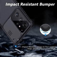 Samsung Galaxy S21 Ultra Polycarbonate Case with Extendable Camera Cover-Black