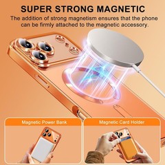 Luxury Magnetic Glossy iPhone 17 Pro Max Case with Camera & Screen Protector, Or