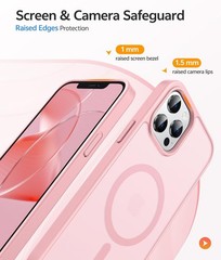 iPhone 12 Pro Max Case: Translucent Matte Magnetic Phone Cover – Light Pink