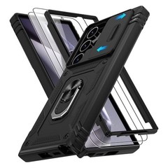 Fit for Samsung Galaxy S24 Ultra Phone Case with 360° Ring Kickstand & Screen Pr