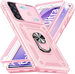 KEKBOXQ Pink Shockproof Case for Samsung Galaxy S26 Ultra with 2X Screen Protect