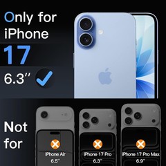 6.3-Inch Screen Protector for iPhone 17 with Camera Lens Protector, 2-Pack