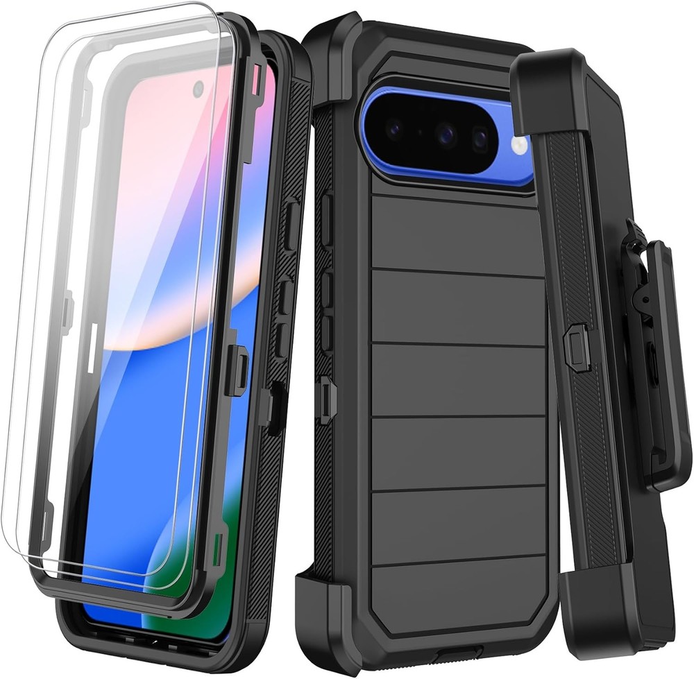 Google Pixel 10 Case, Pixel 10 Pro Cases with Belt Clip Holster and Screen Prote