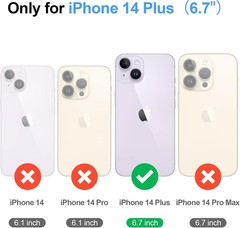 PU Leather Flip Cover Wallet Case for iPhone 14 Plus, RFID Blocking, Card Holder
