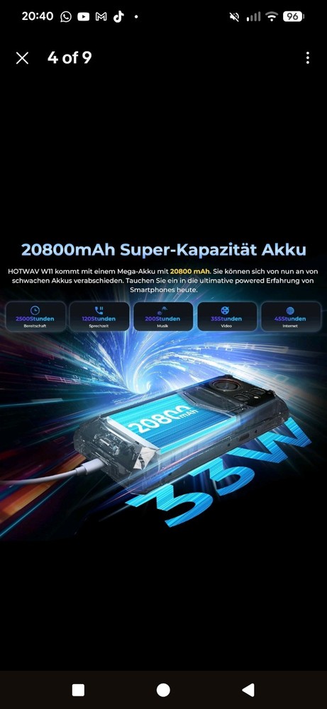 HOTWAV W11 Rugged Smartphone 20800mAh 12GB+256GB Unlocked – Perfect for Delivery