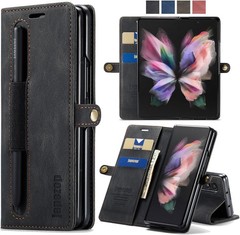 Wallet Case for Samsung Galaxy Z Fold 3 with RFID Blocking, S Pen & Card Holder
