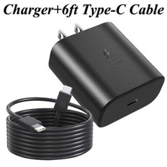 Type USB-C Super Fast Wall Charger 45W+ 6ft Cable for Samsung Galaxy S23 S22 S21