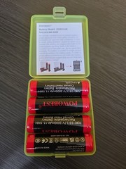 New 4 Pack 3.7V Rechargeable Battery POWO18B, 3000mAh Large Capacity Button Top