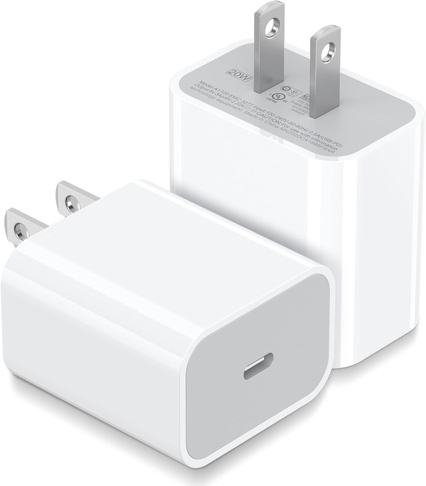 2 Pack 20W USB C Charger Block, Type C Fast Charging Wall Power Adapter Brick Cu