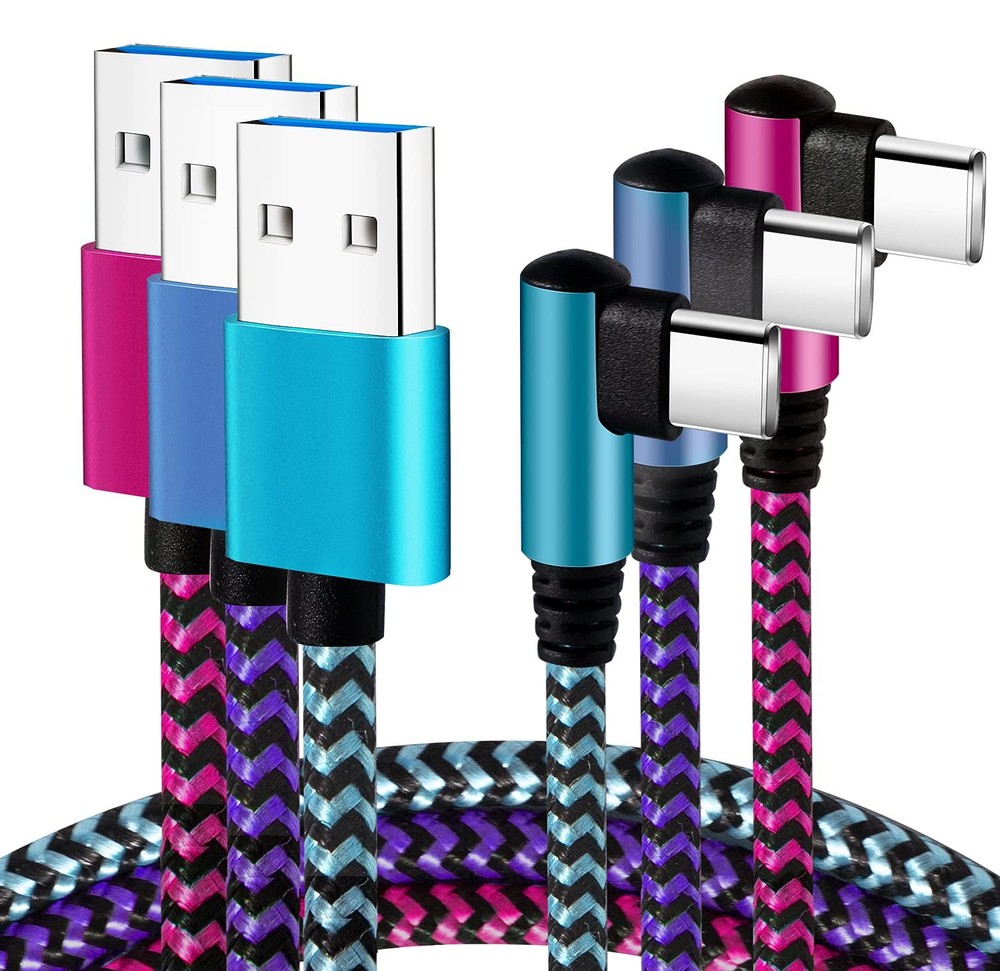 6ft USB-C Fast Charging Cable 2.1A – 3-Pack for Samsung Galaxy S23/S22 & More
