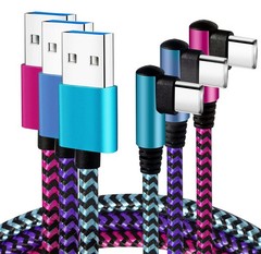 6ft USB-C Fast Charging Cable 2.1A – 3-Pack for Samsung Galaxy S23/S22 & More