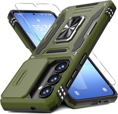 DEERLAMN Olive Green Protective Case for Samsung Galaxy S26+ 6.7″ with Kickstand