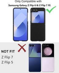 Case for Samsung Galaxy Z Flip 7 FE/Z Flip 6, Thin Hard Matte Polycarbonate Cove