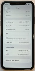 WEAK BATTERY GSM UNLOCKED iPhone 11, 64GB A2111 MHC43LL/A iOS 26.2, 74% BATTERY