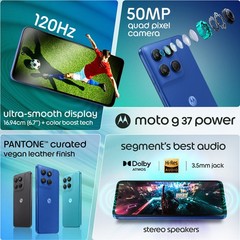 Motorola Moto G37 Power 5G Unlocked Dual SIM Android Phone 7000mAh Black 128GB
