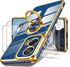 For Moto G Stylus 5G 2024 Case Built-in 360° Magnetic Kickstand/Screen Protector