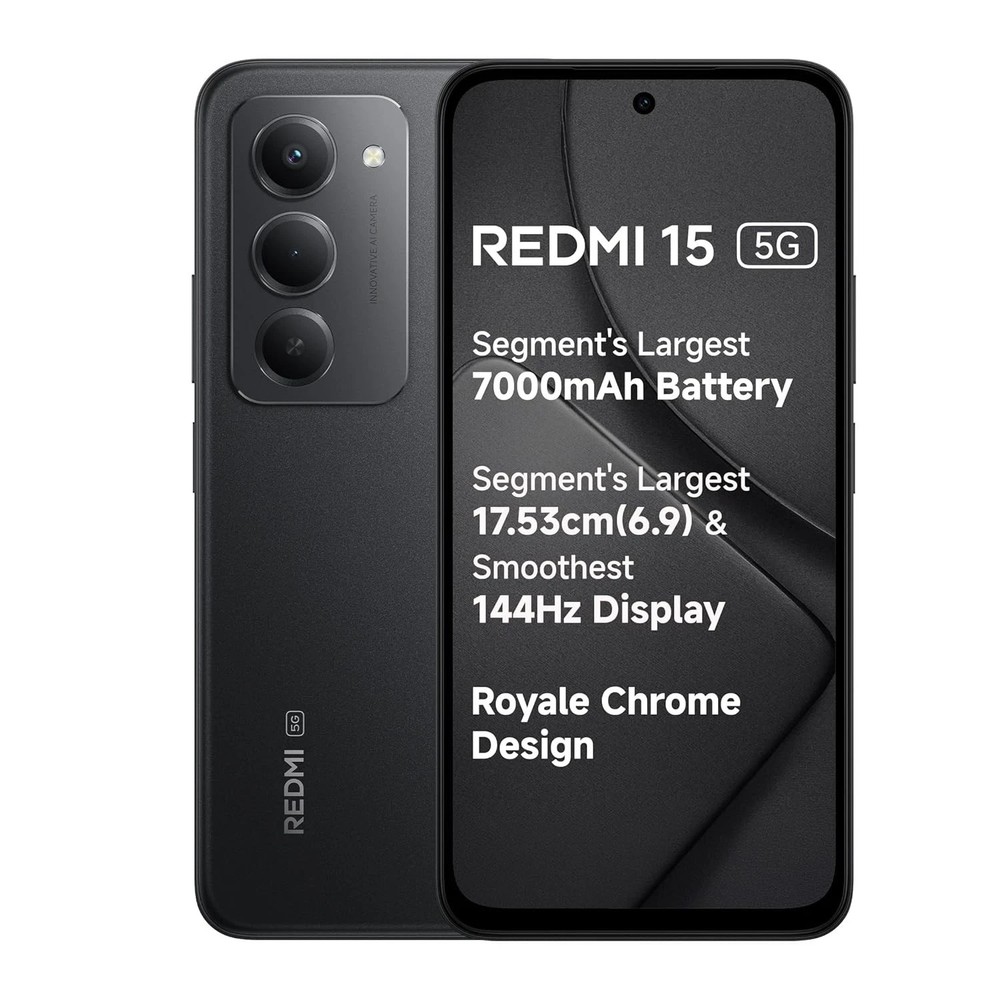 Redmi 15 5G (Black 6GB+128GB) 50MP AI Camera “NO TARIFFS IN USA”