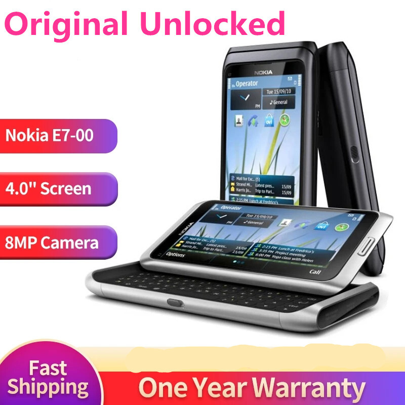Origina Nokia E7-00 Silver Black 16GB (Unlocked) Smartphone QWERTY keyboar WIFI