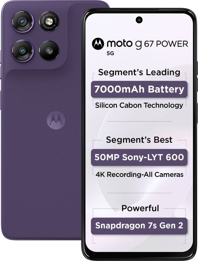 Moto g67 power 5G (Pantone Parachute, 128 GB 8GB RAM) 7s Gen 2 Global Version.