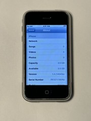 iOS 1.0 Apple iPhone 1st Generation – 4GB – Black A1203 (GSM) 2G MA501LL/A
