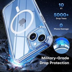 iPhone 14 Plus Case, Shockproof Slim Magnetic Case with Screen Protectors, Clear