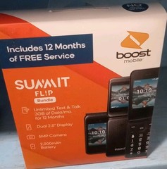 Boost Mobile Summit Prepaid Flip Phone 2.8″ 5MP 12 Months Service SEALED NEW