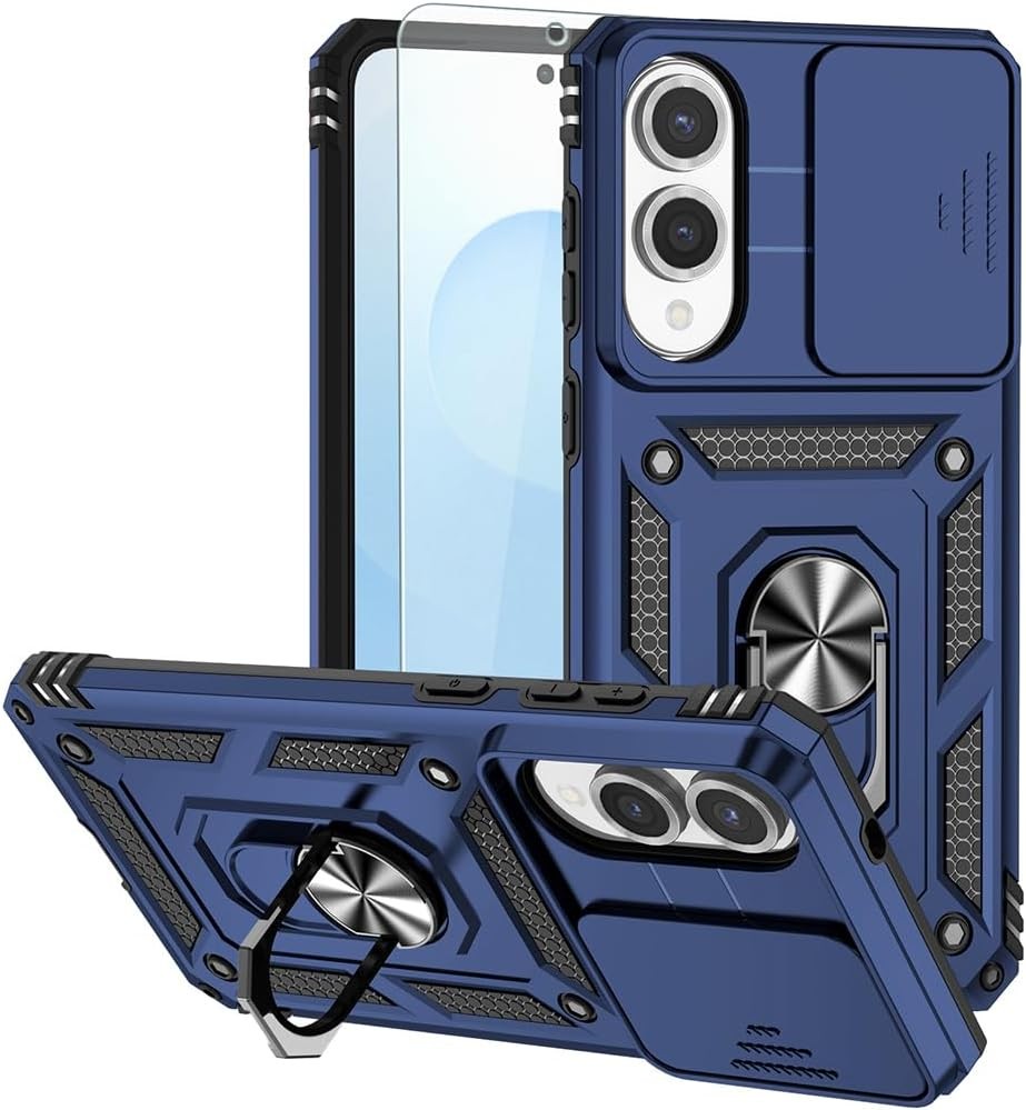 Samsung Galaxy S25 Edge Case, Rubber Bumper Hard Plastic Phone Case with Kicksta