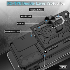 for Samsung Galaxy S22+ Plus Case Built in Kickstand Screen Protector Full Body