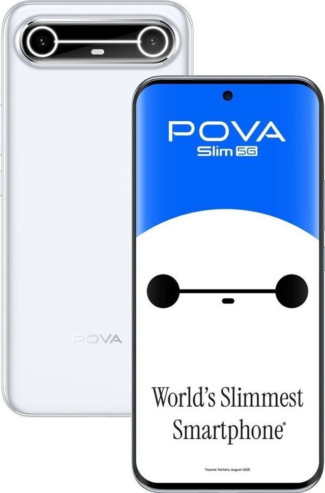 Tecno Pova Slim 5G (White, 128GB 8GB RAM) Dimensity 6400 5G Global Version