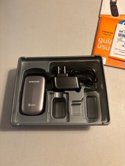 SAMSUNG SGH-A107 FLIP PHONE SILVER OPEN BOX COMPLETE AT&T CELLULAR MOBILE